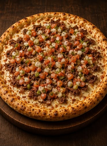 Pizza Carne Seca I — Mussarela e vinagrete