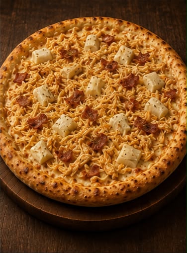 Pizza Frango com Cream Cheese — Frango, cream cheese, bacon e mussarela
