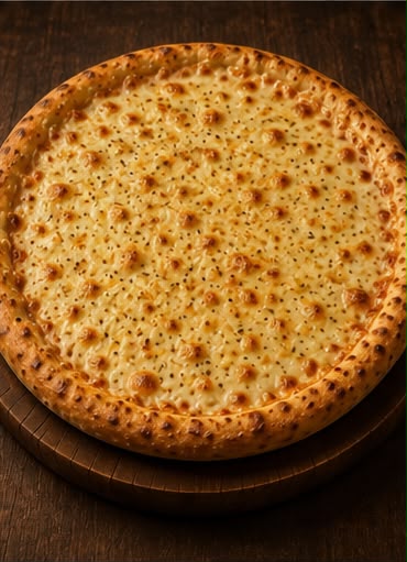 Pizza Gallo — Frango desfiado, palmito, mussarela, requeijão cremoso, provolone e bacon