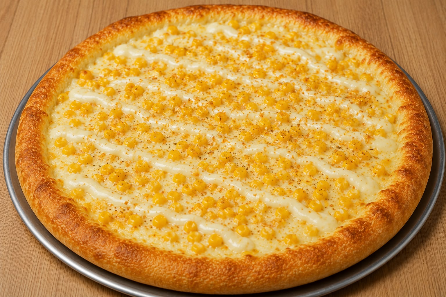 Pizza Milho II — Milho, alho granulado, catupiry e mussarela