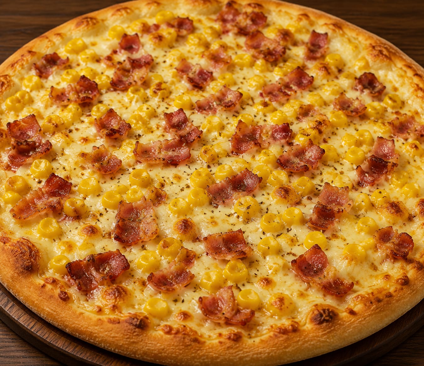 Pizza Milho Verde Especial — Milho verde, bacon e mussarela