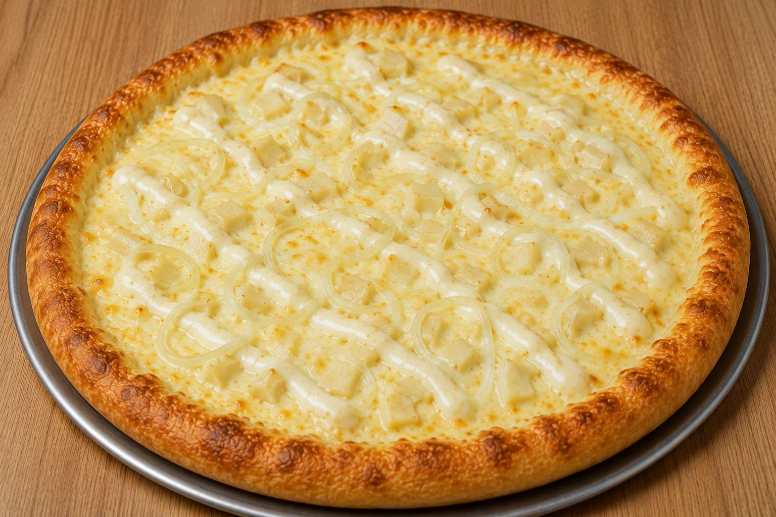 Pizza Mussarela II — Cebola, catupiry, palmito e mussarela