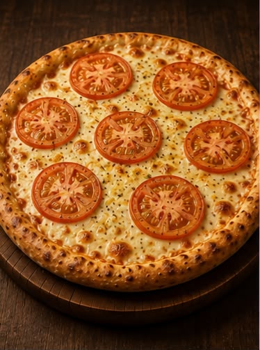 Pizza Provolone — Provolone, mussarela e rodelas de tomate